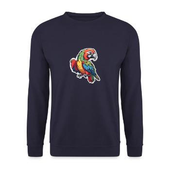 Perroquet ara coloré » - Sweat-shirt Unisexe - marine - Devant - Alina (178cm) & Michal (187cm)