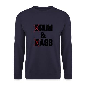 (D)rum & (B)ass - Lustiges Musikdesign - Unisex Pullover - Navy - Vorne - Alina (178cm) & Michal (187cm)