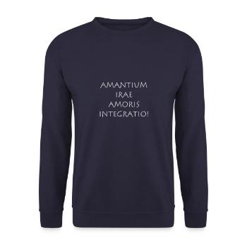 Amantium irae amoris integratio - Unisex Pullover - Navy - Vorne - Alina (178cm) & Michal (187cm)