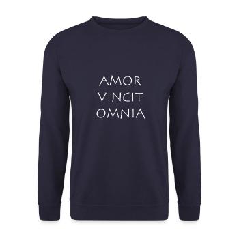 Amor vincit omnia - Sweat-shirt Unisexe - marine - Devant - Alina (178cm) & Michal (187cm)