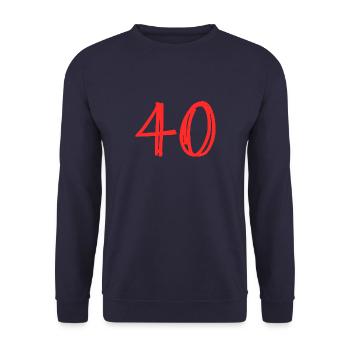 40 YEARS. 40th ANNIVERSARY. BIRTHDAY 40 YEARS. 40 - Unisex Sweatshirt - navy - Front - Alina (178cm) & Michal (187cm)