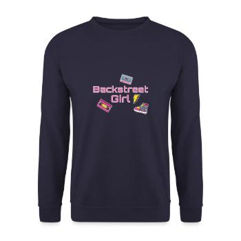 backstreet girl, backstreet, rétro, 90's.90s - Sweat-shirt Unisexe - marine - Devant - Alina (178cm) & Michal (187cm)