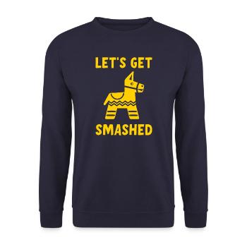 Let's Get Smashed Pinata - Unisex Sweatshirt - navy - Front - Alina (178cm) & Michal (187cm)