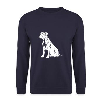 Boxer Dog Silhouette - Unisex Sweatshirt - navy - Front - Alina (178cm) & Michal (187cm)