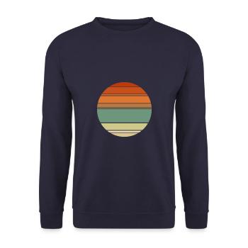 Retro Sunset Hintergrund Kreis - Unisex Pullover - Navy - Vorne - Alina (178cm) & Michal (187cm)