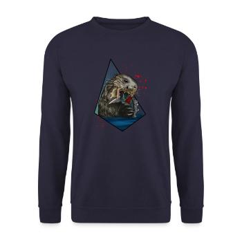 Loutre - Sweat-shirt Unisexe - marine - Devant - Alina (178cm) & Michal (187cm)