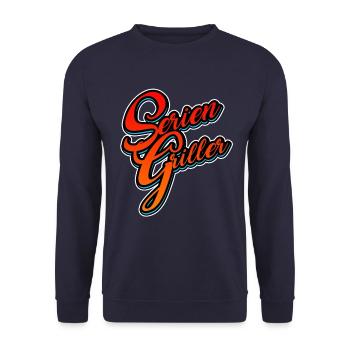 Serien Griller Mann Frau Kind - Unisex Pullover - Navy - Vorne - Alina (178cm) & Michal (187cm)