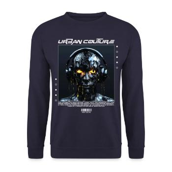 Urban couture skull headset - Unisex Sweatshirt - navy - Front - Alina (178cm) & Michal (187cm)