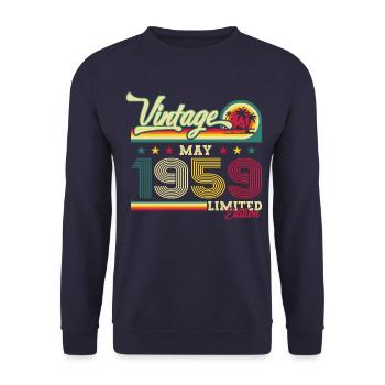 Original Juin 1959 Millésime 1959 Anniversaire 1959 - Sweat-shirt Unisexe - marine - Devant - Alina (178cm) & Michal (187cm)