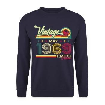 Original Juin 1969 Millésime 1969 Anniversaire 1969 - Sweat-shirt Unisexe - marine - Devant - Alina (178cm) & Michal (187cm)