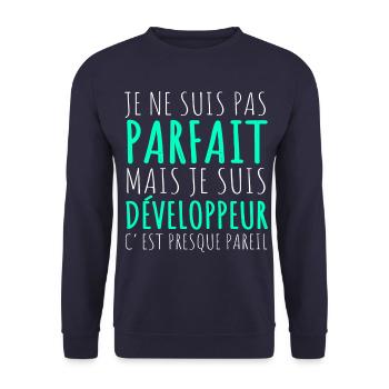 Humour Geek Cadeau Développeur Codeur Programmeur - Sweat-shirt Unisexe - marine - Devant - Alina (178cm) & Michal (187cm)