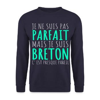 Je Suis Breton Humour Bretagne Cadeau - Sweat-shirt Unisexe - marine - Devant - Alina (178cm) & Michal (187cm)