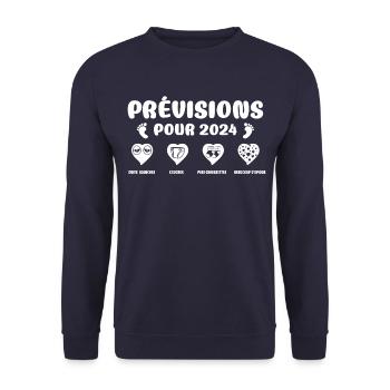 Prévisions pour 2024,future mama,futur papa,papa - Sweat-shirt Unisexe - marine - Devant - Alina (178cm) & Michal (187cm)