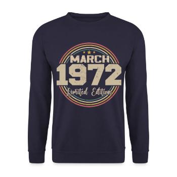 Awesome seit März 1934 Geburtstag 1934 Geschenk - Unisex Pullover - Navy - Vorne - Alina (178cm) & Michal (187cm)