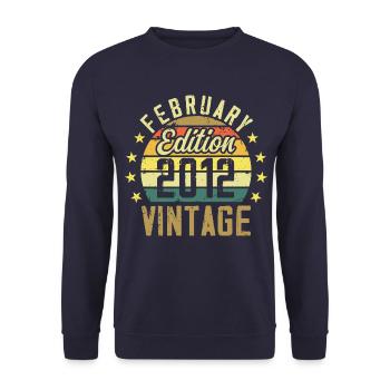 12th Anniversary - February 2012 Gift - 12th - Unisex Sweatshirt - navy - Front - Alina (178cm) & Michal (187cm)