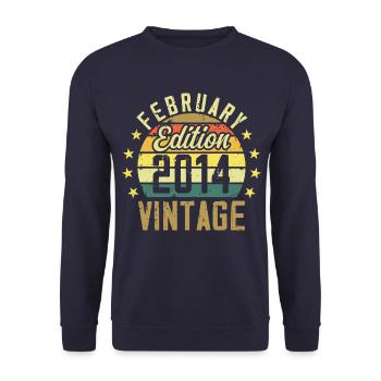 Birthday 10 years - Gift February 2014 - 10th - Unisex Sweatshirt - navy - Front - Alina (178cm) & Michal (187cm)