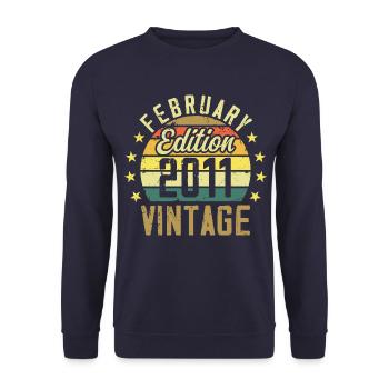Birthday 13 years - Gift February 2011 - 13th - Unisex Sweatshirt - navy - Front - Alina (178cm) & Michal (187cm)