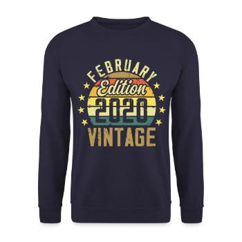 Birthday 4 years - Gift February 2020 - 4th - Unisex Sweatshirt - navy - Front - Alina (178cm) & Michal (187cm)