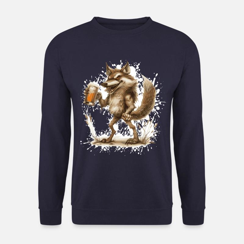Bière Wolf Drôle - Sweat-shirt Unisexe - marine