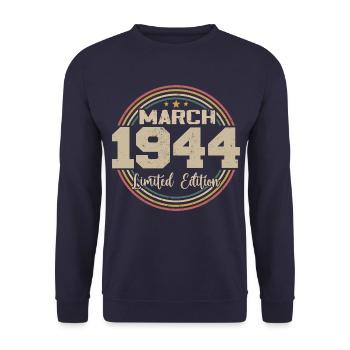 Génial Depuis Mars 1944 Anniversaire 1944 Cadeau - Sweat-shirt Unisexe - marine - Devant - Alina (178cm) & Michal (187cm)