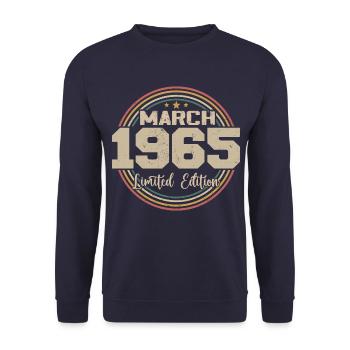Awesome Since March 1965 Birthday 1965 Gift - Unisex Sweatshirt - navy - Front - Alina (178cm) & Michal (187cm)