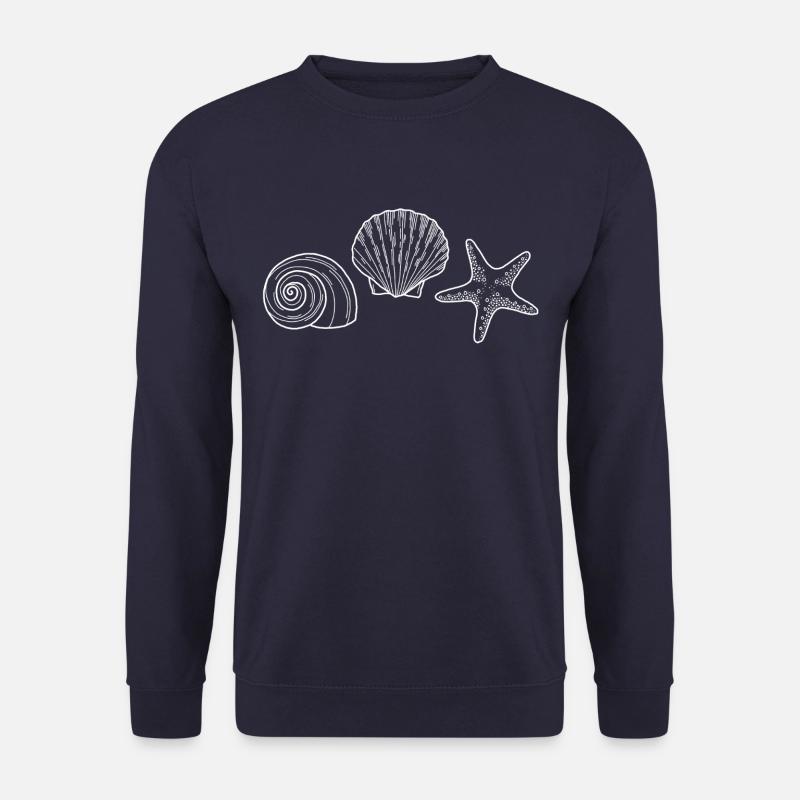Shell, Starfish, Snail - white - Unisex Sweatshirt - navy