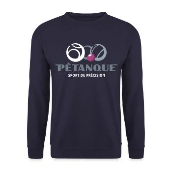 Petanque - cooles Design Logo - Unisex Pullover - Navy - Vorne - Alina (178cm) & Michal (187cm)