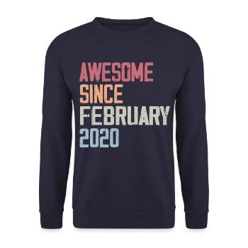 February 2020, 4th Anniversary 2020 February 4 years - Unisex Sweatshirt - navy - Front - Alina (178cm) & Michal (187cm)