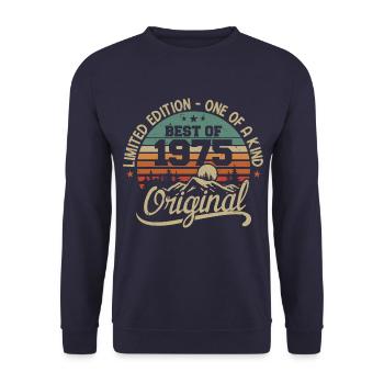 Vintage 1975 Légende - Rétro Cadeau D’anniversaire - Sweat-shirt Unisexe - marine - Devant - Alina (178cm) & Michal (187cm)