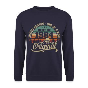 Vintage 1984 Legend - Retro Geburtstagsgeschenk - Unisex Pullover - Navy - Vorne - Alina (178cm) & Michal (187cm)