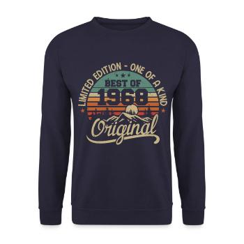 Vintage 1968 Légende - Rétro Cadeau D’anniversaire - Sweat-shirt Unisexe - marine - Devant - Alina (178cm) & Michal (187cm)