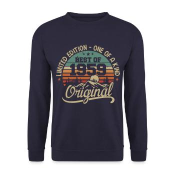 Vintage 1959 Légende - Rétro Cadeau D’anniversaire - Sweat-shirt Unisexe - marine - Devant - Alina (178cm) & Michal (187cm)