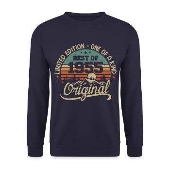 Vintage 1955 Légende - Rétro Cadeau D’anniversaire - Sweat-shirt Unisexe - marine - Devant - Alina (178cm) & Michal (187cm)