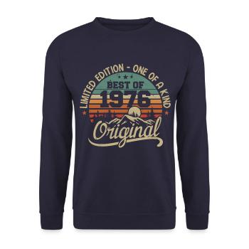 Vintage 1976 Légende - Rétro Cadeau D’anniversaire - Sweat-shirt Unisexe - marine - Devant - Alina (178cm) & Michal (187cm)