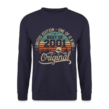 Vintage 2001 Legend - Retro Birthday Gift - Unisex Sweatshirt - navy - Front - Alina (178cm) & Michal (187cm)