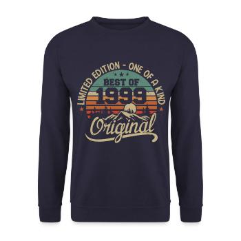 Vintage 1999 Legend - Retro Birthday Gift - Unisex Sweatshirt - navy - Front - Alina (178cm) & Michal (187cm)