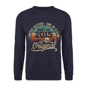 Vintage 2015 Legende - Retro Geburtstagsgeschenk - Unisex Pullover - Navy - Vorne - Alina (178cm) & Michal (187cm)