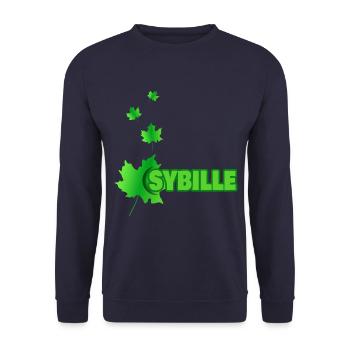 Feuille d’érable pour Sybille Bille Prénom - Sweat-shirt Unisexe - marine - Devant - Alina (178cm) & Michal (187cm)