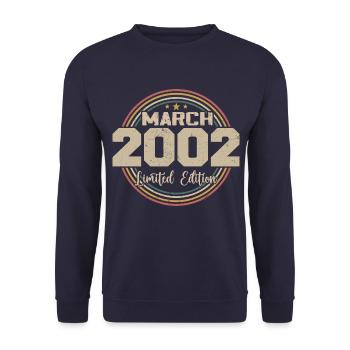 Awesome Since March 2002 Birthday 2002 Gift - Unisex Sweatshirt - navy - Front - Alina (178cm) & Michal (187cm)