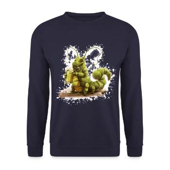 Worm Bière Drôle - Sweat-shirt Unisexe - marine - Devant - Alina (178cm) & Michal (187cm)