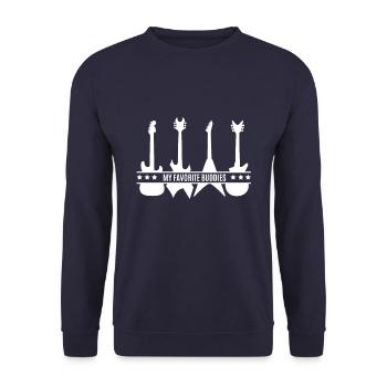 Gitarre - Guitar - Unisex Pullover - Navy - Vorne - Alina (178cm) & Michal (187cm)
