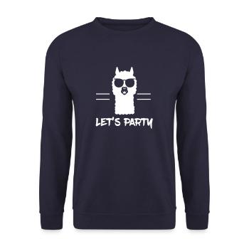 Lama avec des lunettes de soleil! / Lama avec des lunettes de soleil! - Sweat-shirt Unisexe - marine - Devant - Alina (178cm) & Michal (187cm)