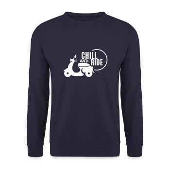 Biker - Moto / CHILL AND RIDE - Sweat-shirt Unisexe - marine - Devant - Alina (178cm) & Michal (187cm)