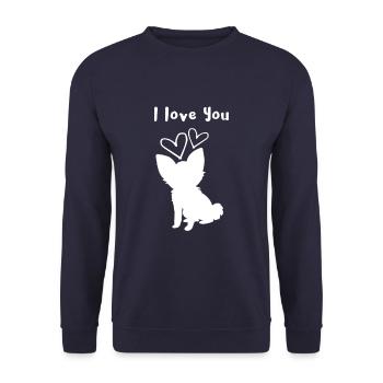 Chien - Chien / Animal Domestique / Amoureux des Animaux / Animal - Sweat-shirt Unisexe - marine - Devant - Alina (178cm) & Michal (187cm)