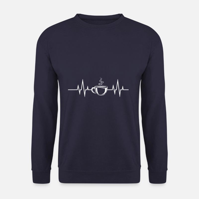 Herzschlag - Heartbeat / Kaffee - Unisex Pullover - Navy