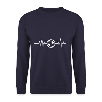 Heartbeat - Heartbeat / Football - Unisex Sweatshirt - navy - Front - Alina (178cm) & Michal (187cm)