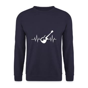 Heartbeat - Heartbeat / Guitar - Unisex Sweatshirt - navy - Front - Alina (178cm) & Michal (187cm)