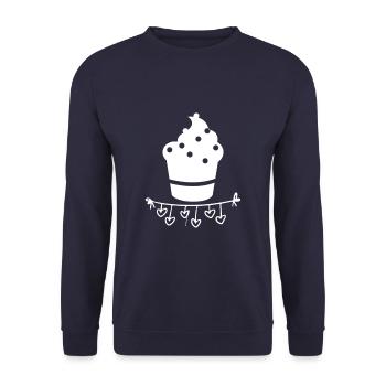 Cupcakes - muffin - heart - Unisex Sweatshirt - navy - Front - Alina (178cm) & Michal (187cm)