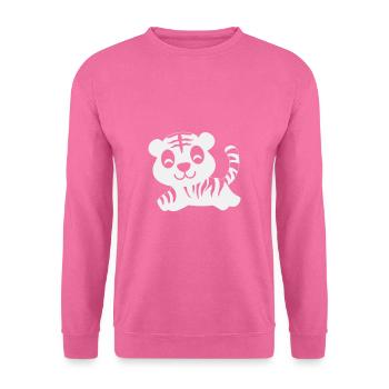 Tiger Baby Sweet Cute Cat Kitten white white - Unisex Sweatshirt - pink - Front