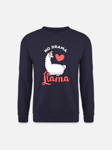 Lama - Llama / NO DRAMA LAMA / Love - Unisex Pullover - Navy